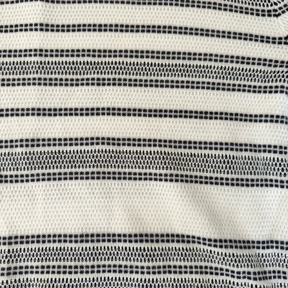 Reiss women’s cotton knit stitch navy stripe white nautical sweater Sz Large - Picture 3 of 5